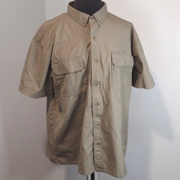EOTAC 401 Operator Grade Zip-Up Short Sleeved Shirt Color khaki  XXL NWT - Picture 1 of 7